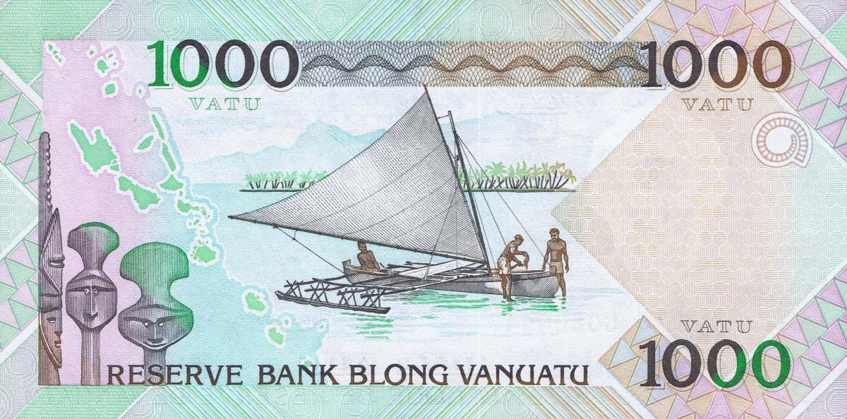 Back of Vanuatu p10b: 1000 Vatu from 2002