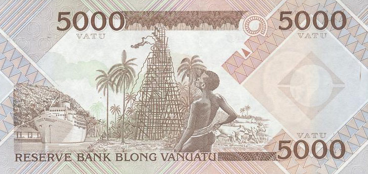 Back of Vanuatu p15: 5000 Vatu from 2006
