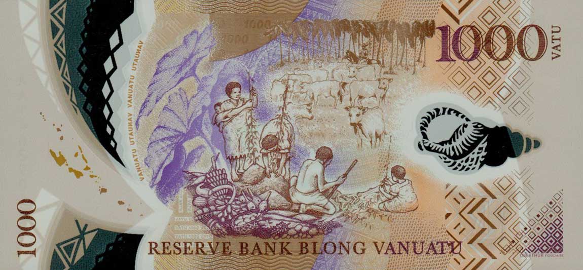 Back of Vanuatu p13: 1000 Vatu from 2014