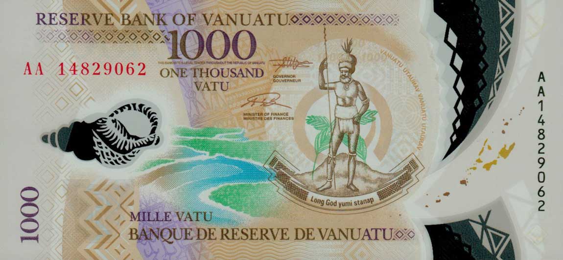 Front of Vanuatu p13: 1000 Vatu from 2014