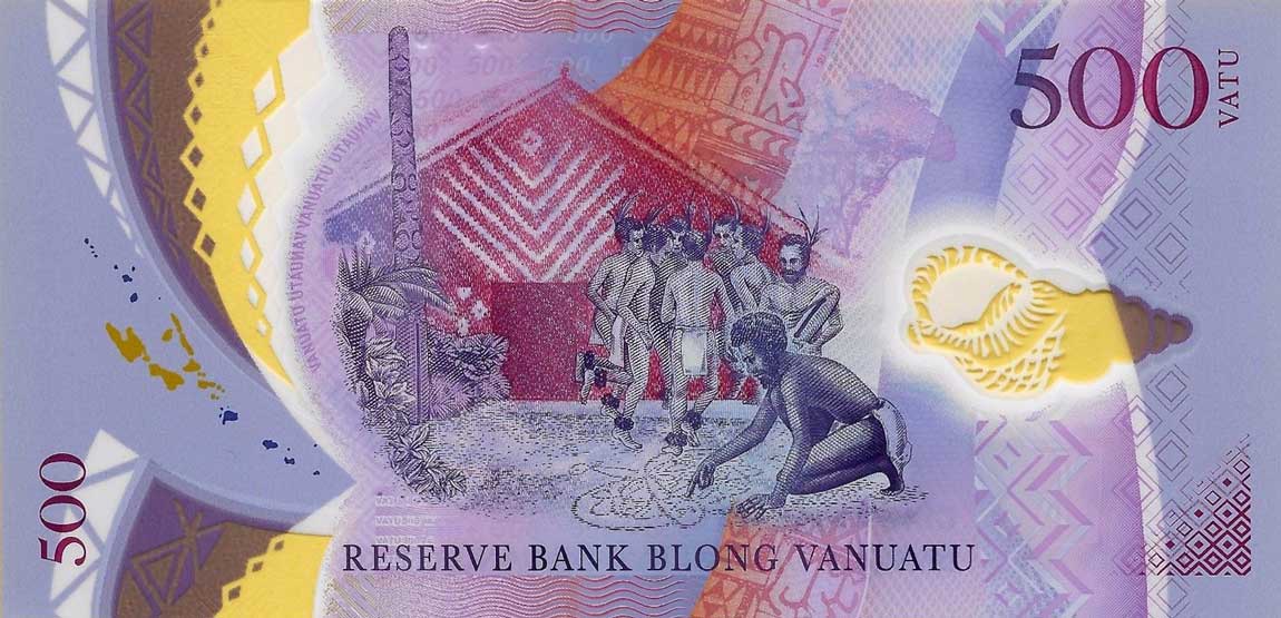 Back of Vanuatu p18: 500 Vatu from 2017