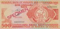 p5s from Vanuatu: 500 Vatu from 1993