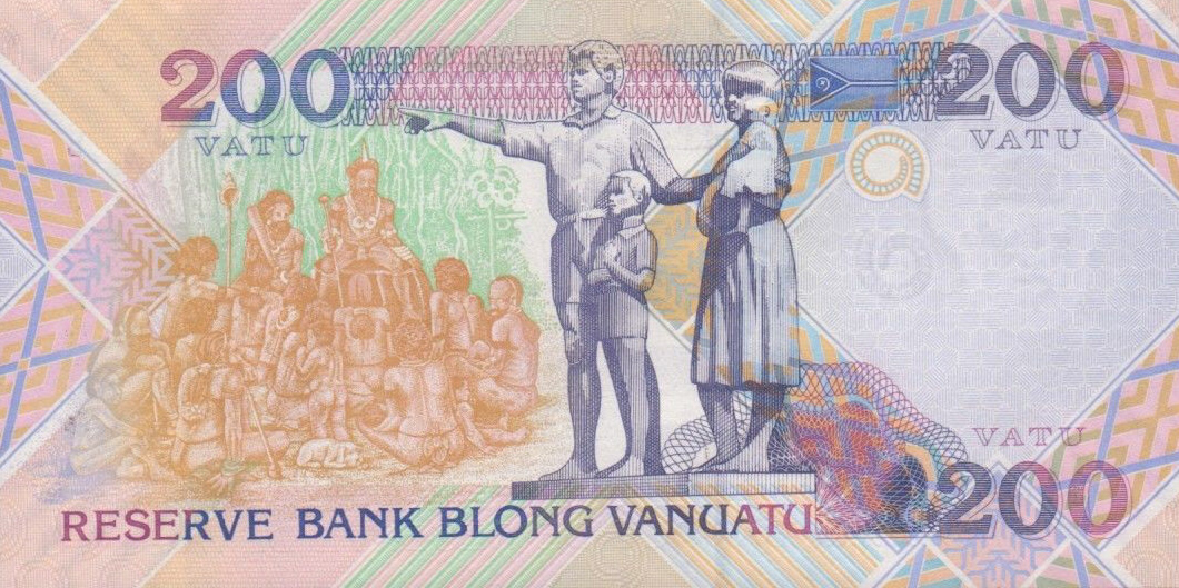 Back of Vanuatu p8b: 200 Vatu from 1995