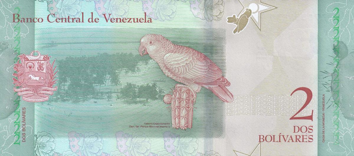 Back of Venezuela p101: 2 Bolivar from 2018