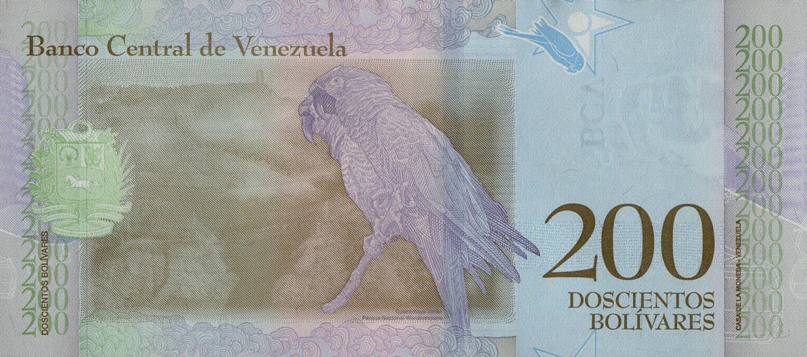 Back of Venezuela p107a: 200 Bolivar from 2018