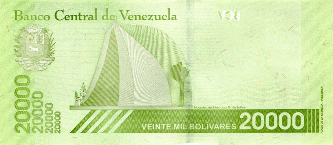 Back of Venezuela p110a: 20000 Bolivar from 2019