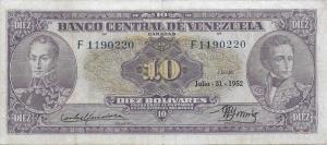 p31b from Venezuela: 10 Bolivares from 1952