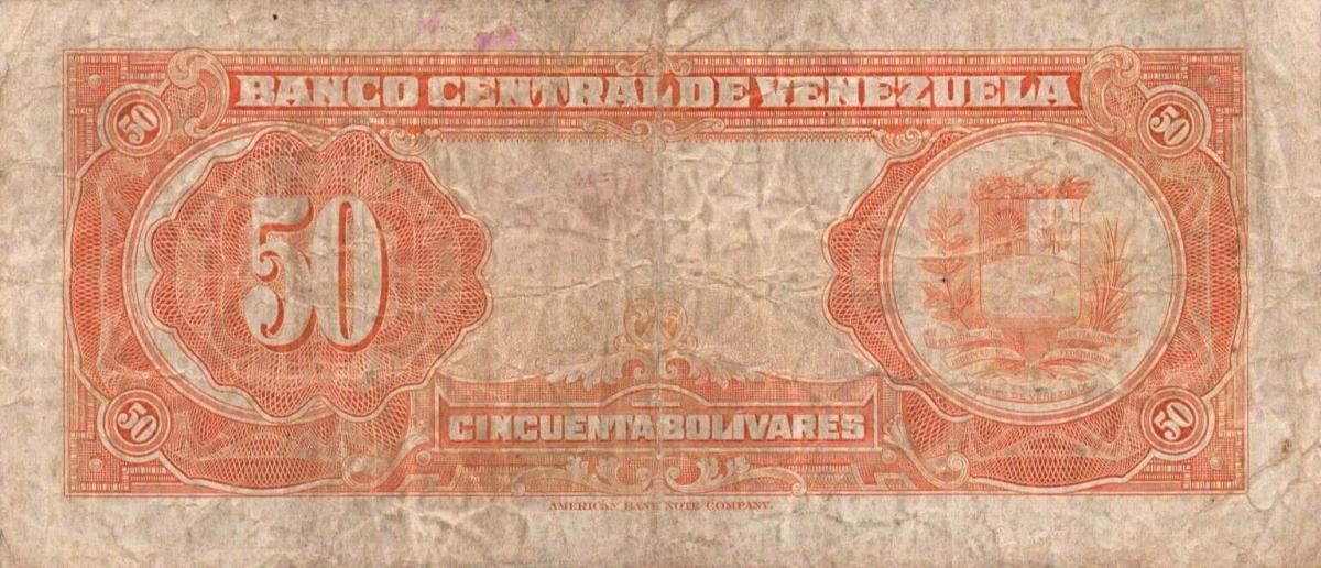 Back of Venezuela p33a: 50 Bolivares from 1940