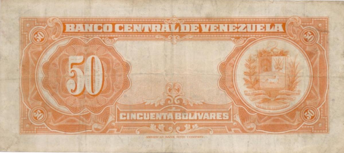 Back of Venezuela p33b: 50 Bolivares from 1953