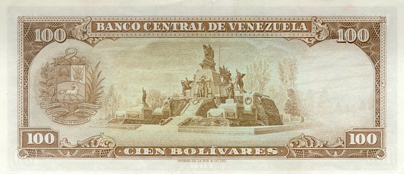 Back of Venezuela p48d: 100 Bolivares from 1966