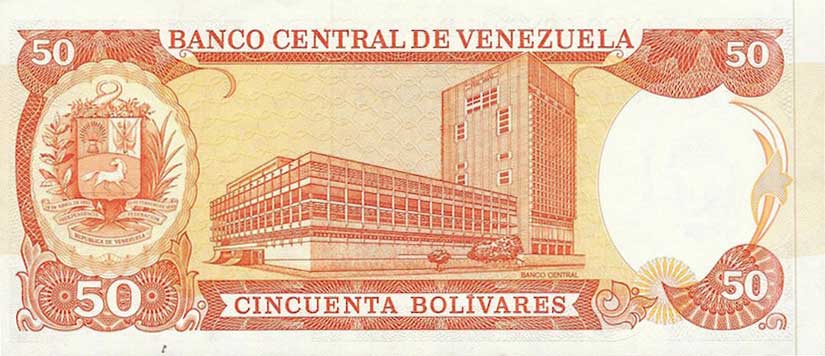 Back of Venezuela p65g: 50 Bolivares from 1998