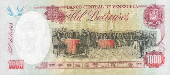 Back of Venezuela p76c: 1000 Bolivares from 1998