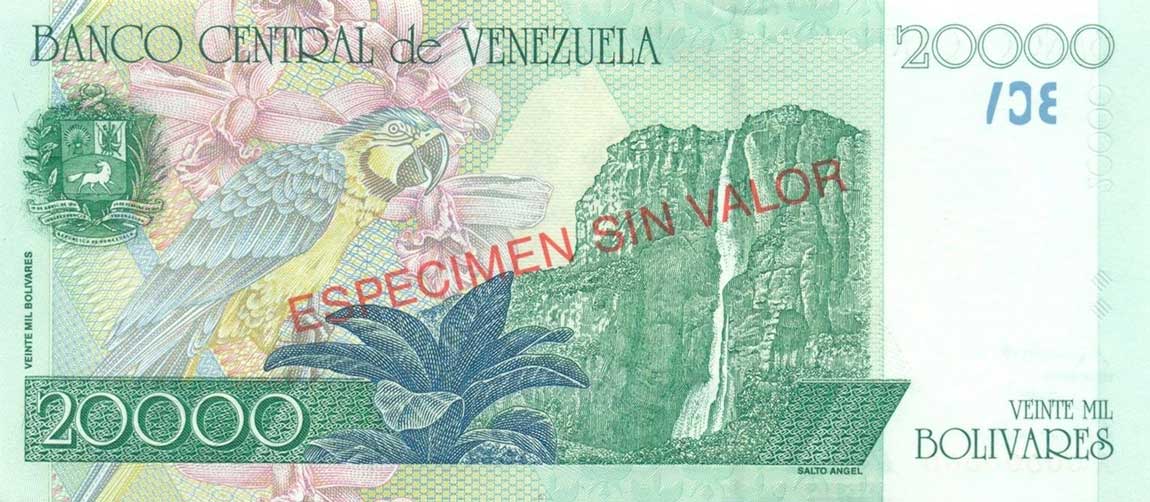 Back of Venezuela p82s: 20000 Bolivares from 1998