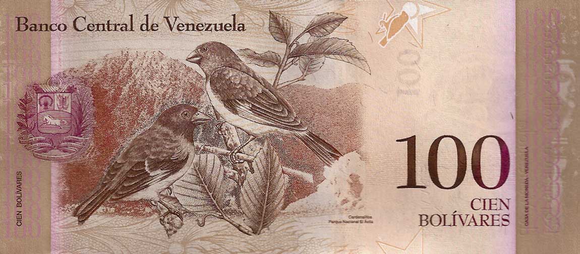 Back of Venezuela p93g: 100 Bolivares from 2013