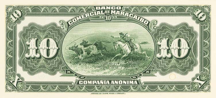 Back of Venezuela pS176p: 10 Bolivares from 1929