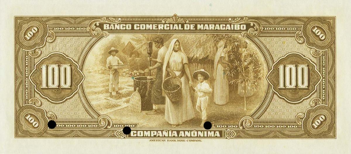 Back of Venezuela pS183s: 100 Bolivares from 1933