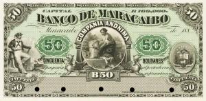 pS191 from Venezuela: 50 Bolivares from 1882