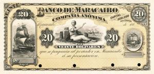 pS195 from Venezuela: 20 Bolivares from 1885