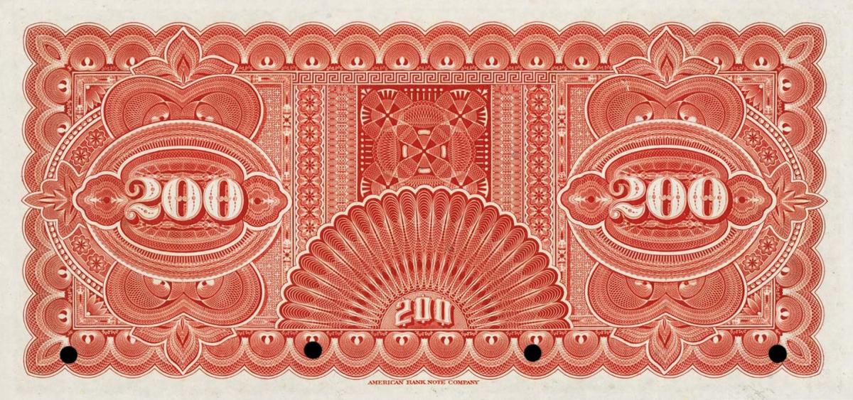 Back of Venezuela pS221s: 200 Bolivares from 1915