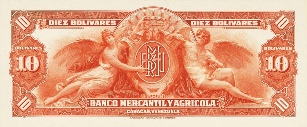 Back of Venezuela pS231p: 10 Bolivares from 1934