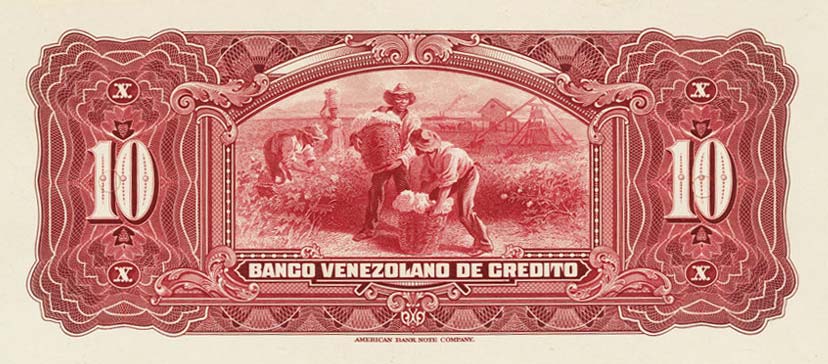 Back of Venezuela pS241p: 10 Bolivares from 1926