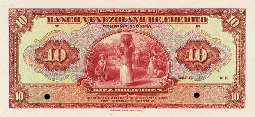 Front of Venezuela pS241p: 10 Bolivares from 1926