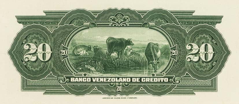 Back of Venezuela pS242p: 20 Bolivares from 1925