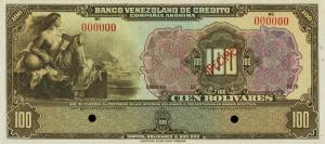 pS243s from Venezuela: 100 Bolivares from 1925