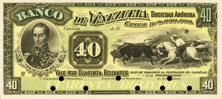 Front of Venezuela pS262p: 50 Bolivares from 1897