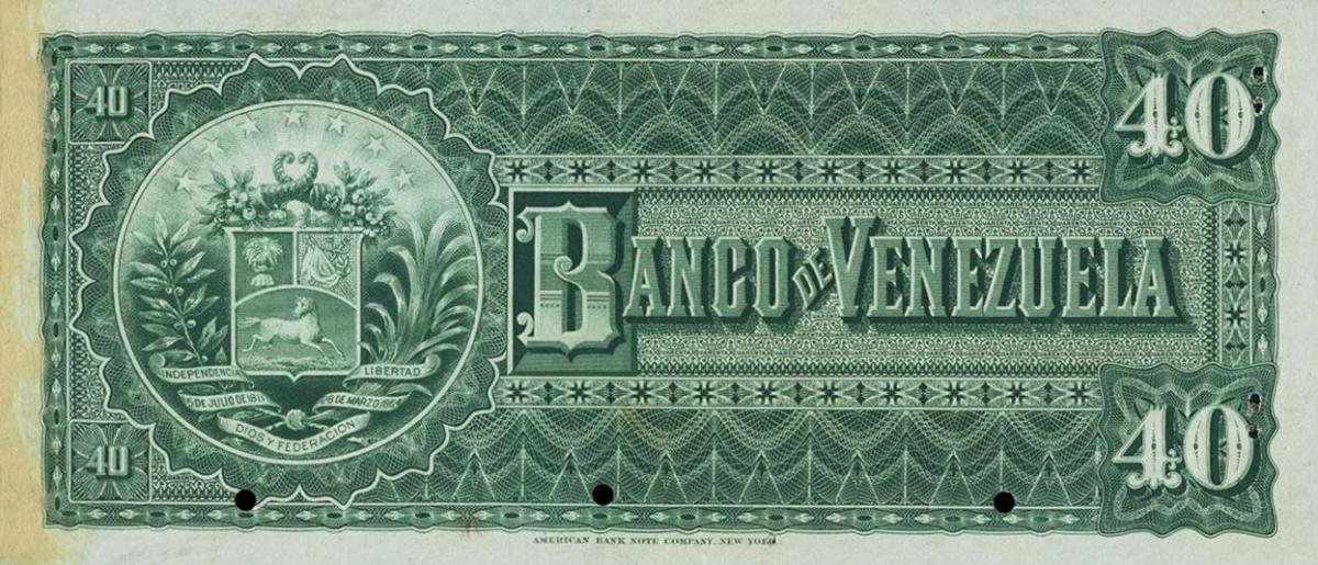 Back of Venezuela pS262s: 50 Bolivares from 1897