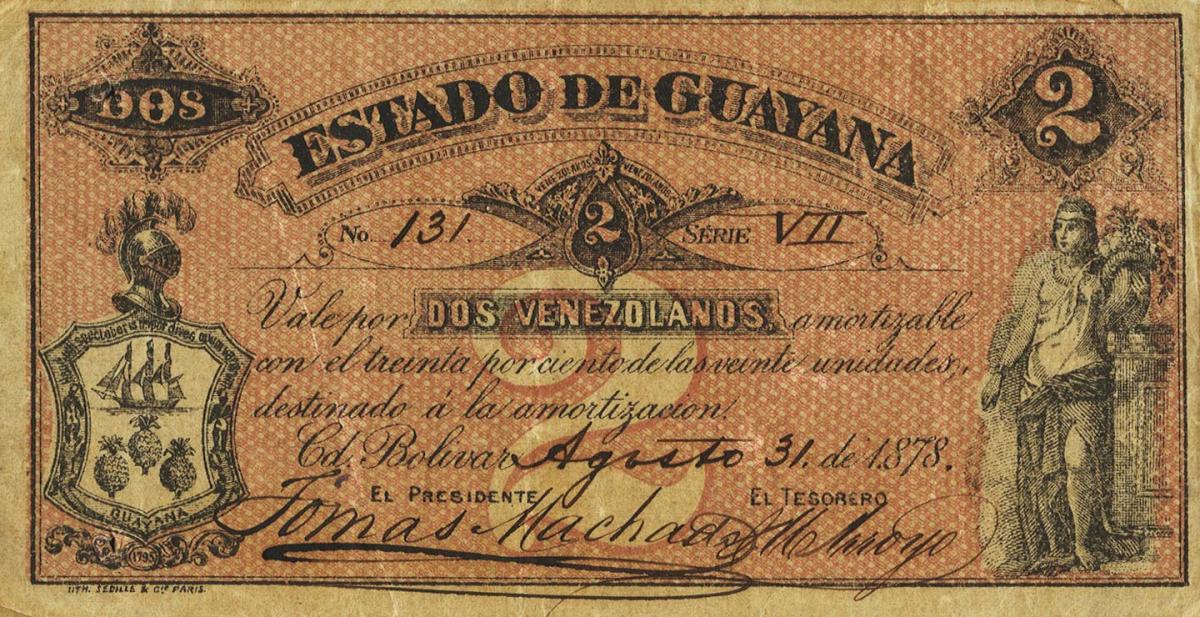 Front of Venezuela pS333: 2 Venezolanos from 1878