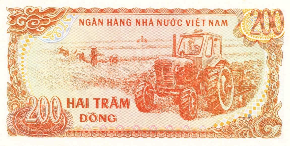 Back of Vietnam p100b: 200 Dong from 1987