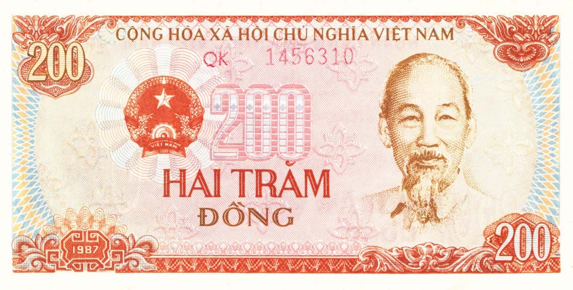 Front of Vietnam p100b: 200 Dong from 1987