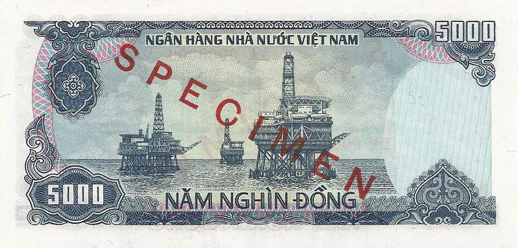 Back of Vietnam p104s: 5000 Dong from 1987