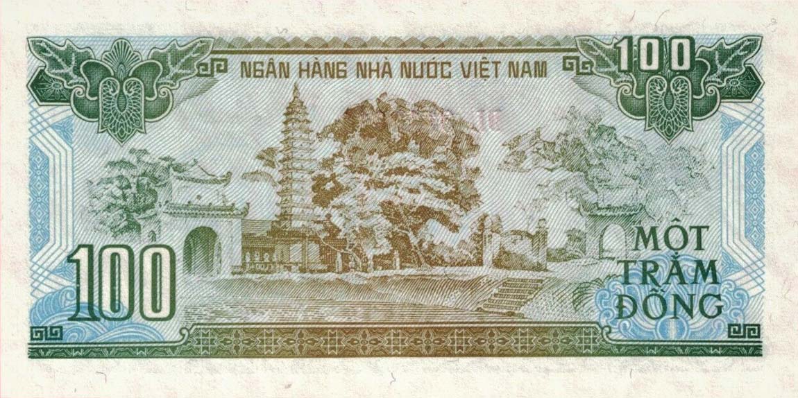 Back of Vietnam p105a: 100 Dong from 1991