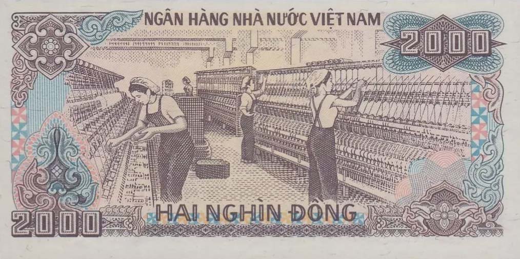 Back of Vietnam p107r: 2000 Dong from 1988