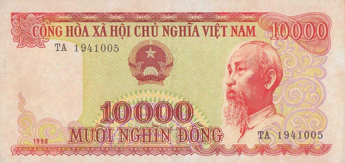Front of Vietnam p109a: 10000 Dong from 1990