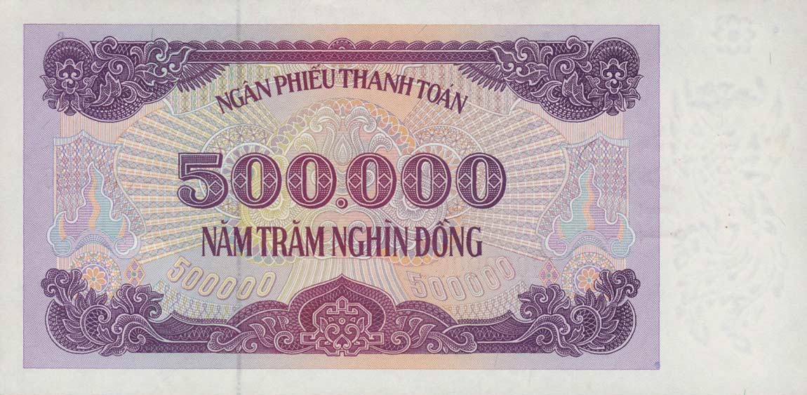 Back of Vietnam p113s: 500000 Dong from 1992