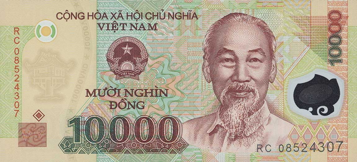 Front of Vietnam p119c: 10000 Dong from 2008