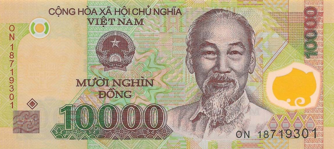 Front of Vietnam p119k: 10000 Dong from 2018