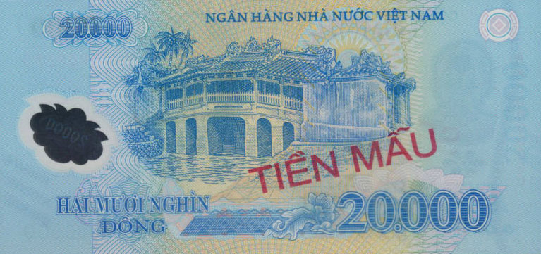 Back of Vietnam p120s: 20000 Dong from 2009