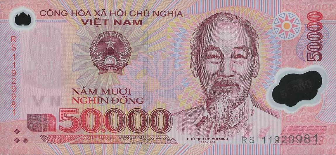 Front of Vietnam p121h: 50000 Dong from 2011