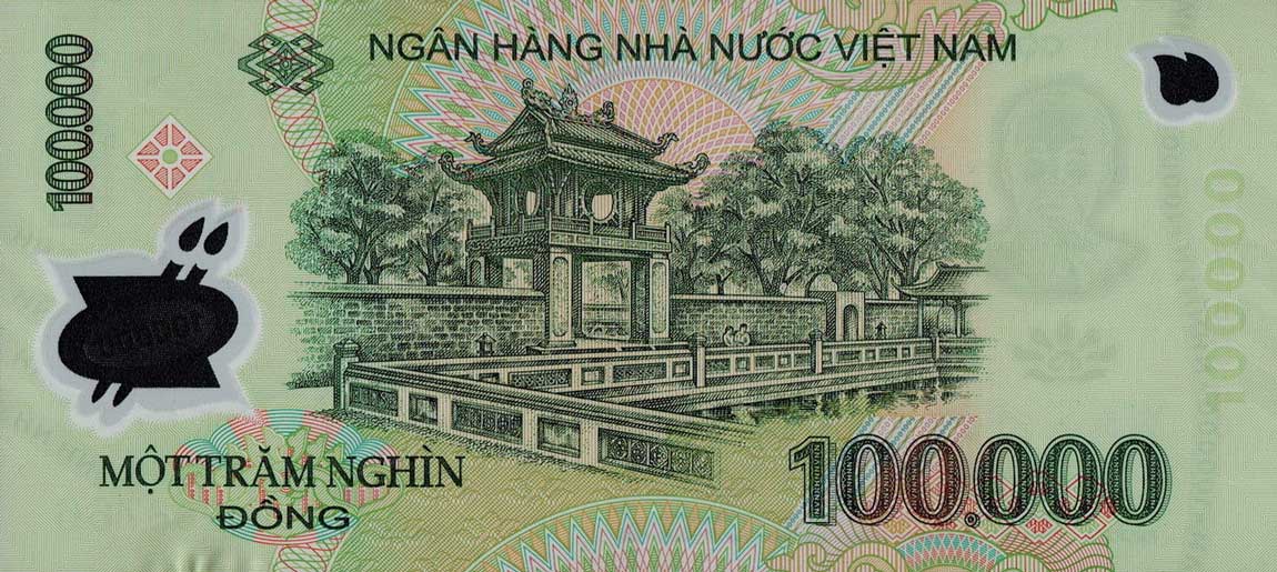 Back of Vietnam p122a: 100000 Dong from 2004