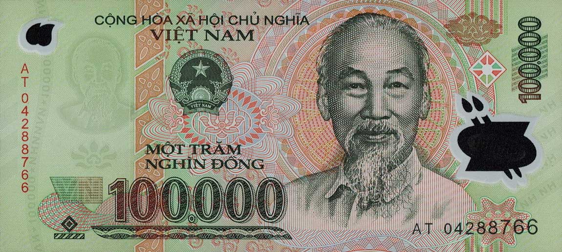 Front of Vietnam p122a: 100000 Dong from 2004