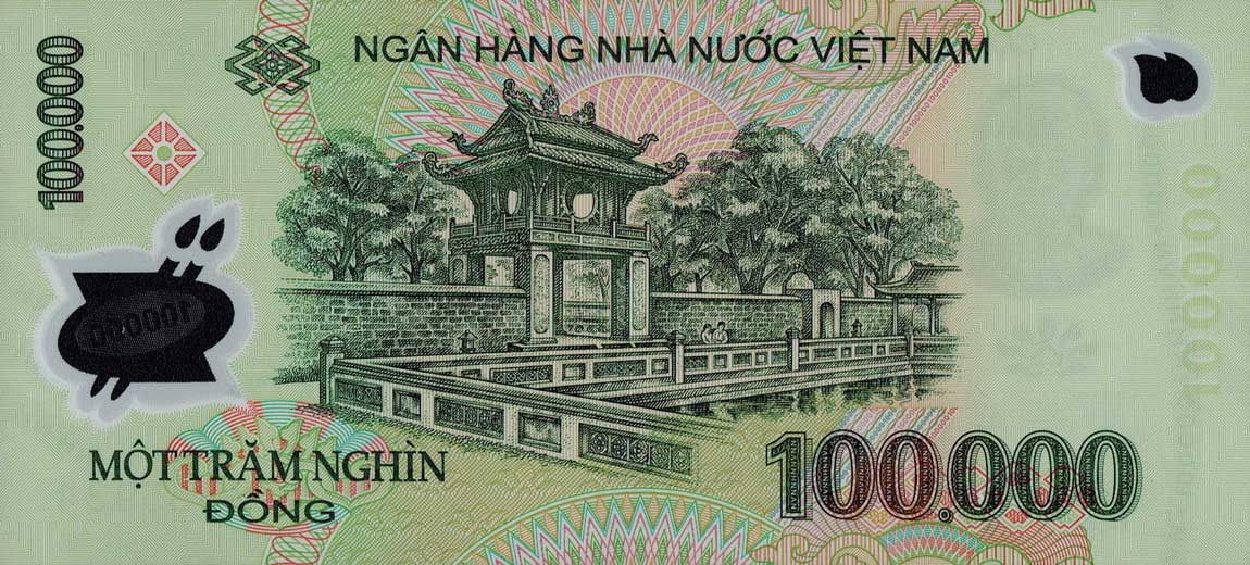 Back of Vietnam p122b: 100000 Dong from 2005