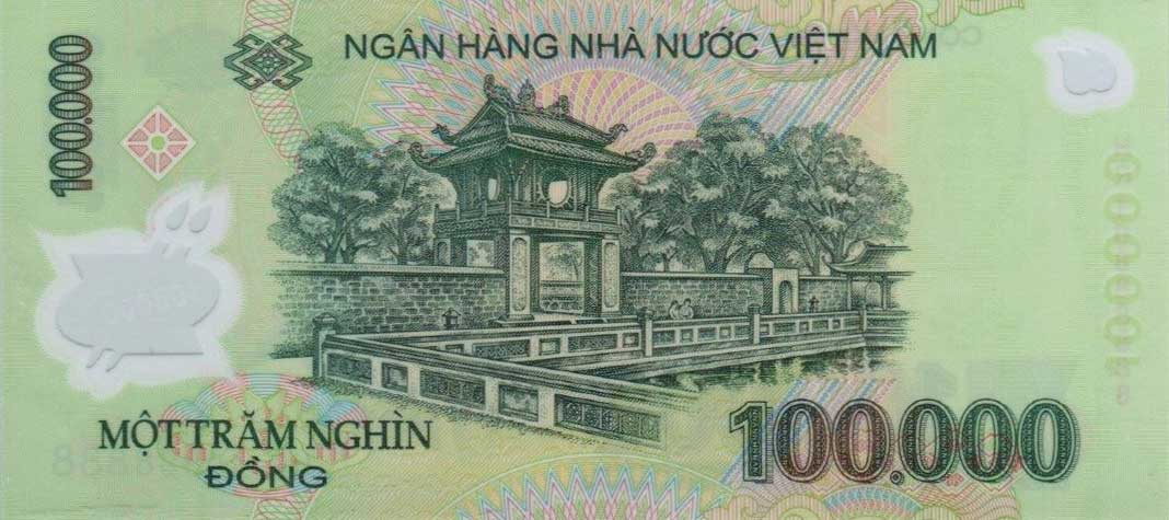 Back of Vietnam p122g: 100000 Dong from 2010