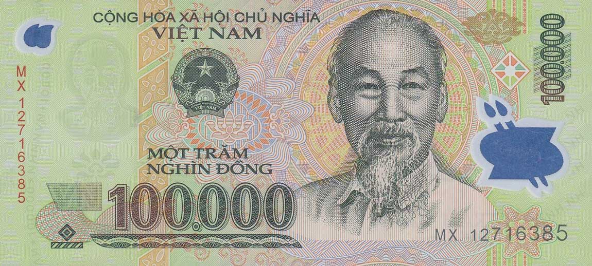 Front of Vietnam p122i: 100000 Dong from 2012