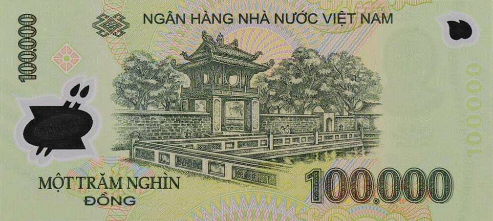 Back of Vietnam p122o: 100000 Dong from 2018