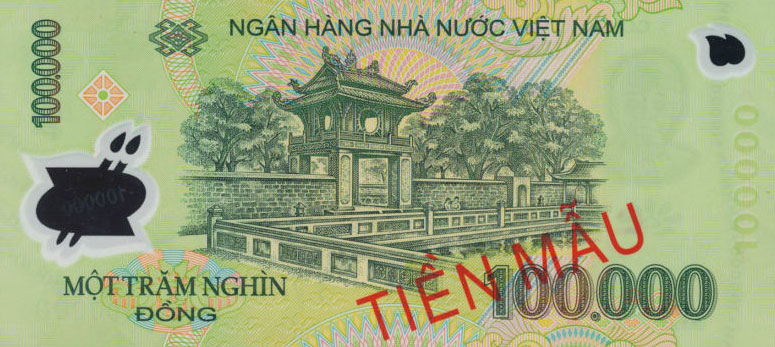 Back of Vietnam p122s1: 100000 Dong from 2004