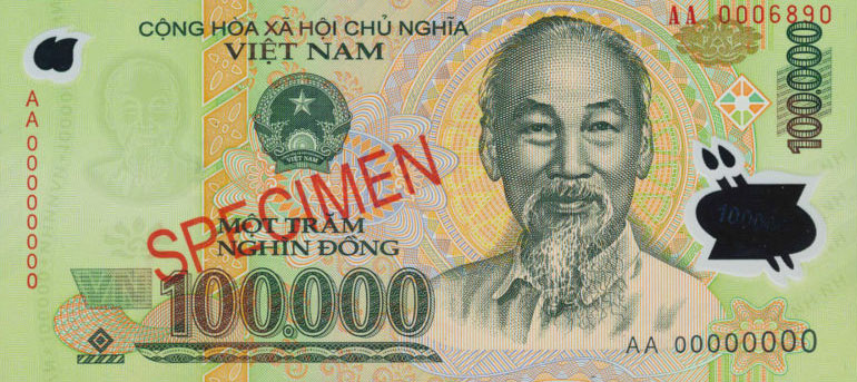 Front of Vietnam p122s1: 100000 Dong from 2004